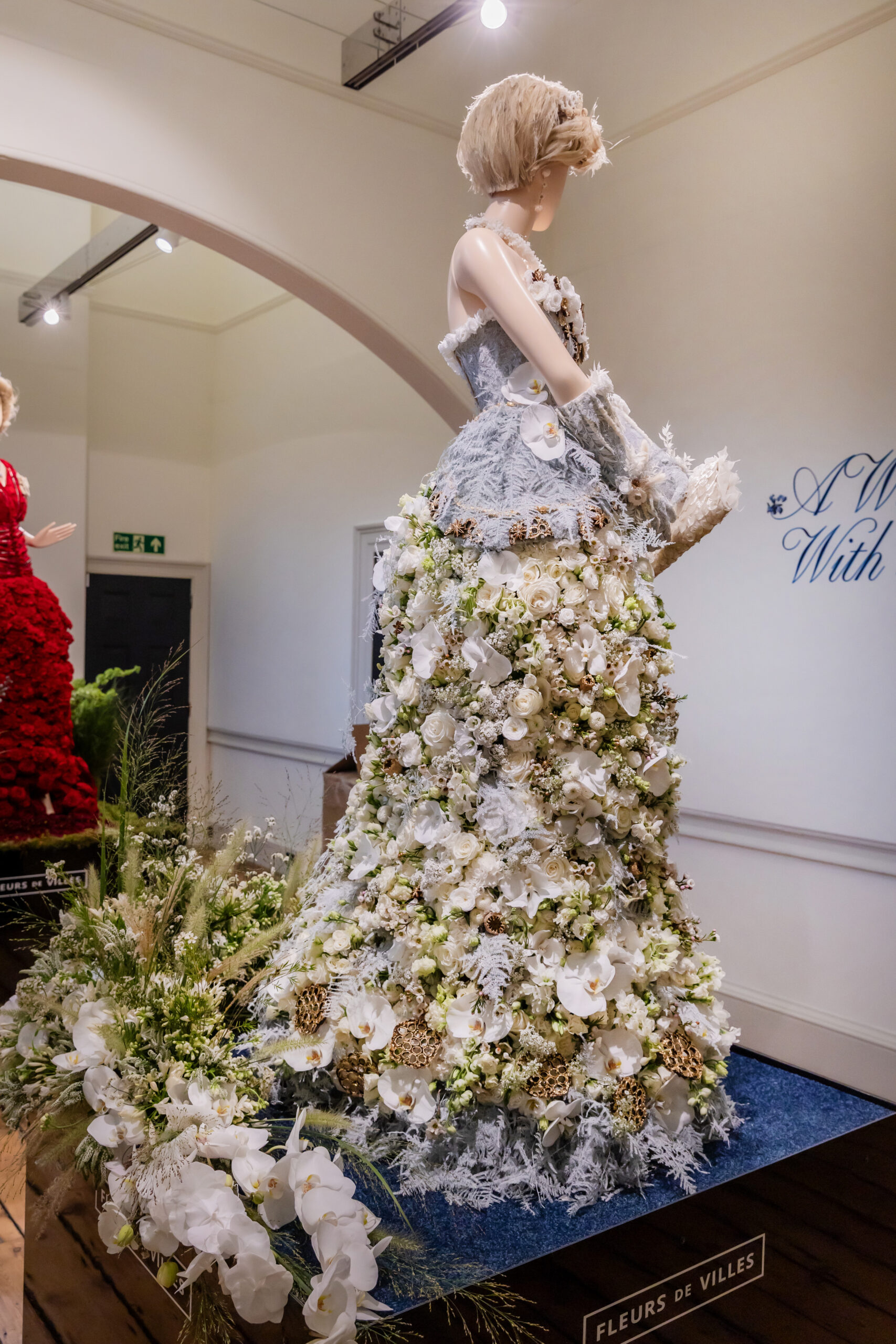 Fashion for a Cause floral mannequin by the British Florist Association team at Fleurs de Villes DIANA